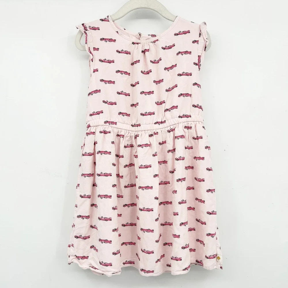 Kate Spade Girls Pink Convertible Cadillac Car‎ Novelty Print Dress Size 6